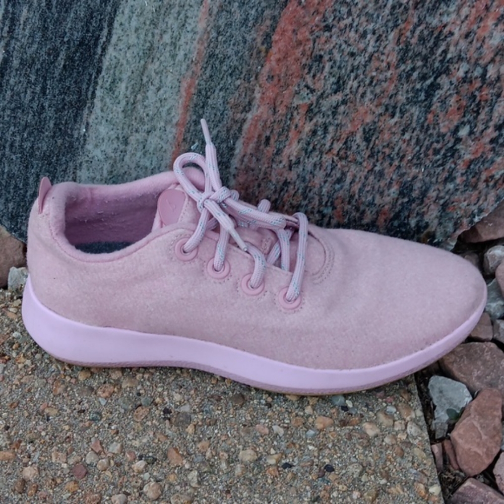 Allbirds Wool Runner Mizzle Light Pink Lace Up Sneakers Womens Sz 10